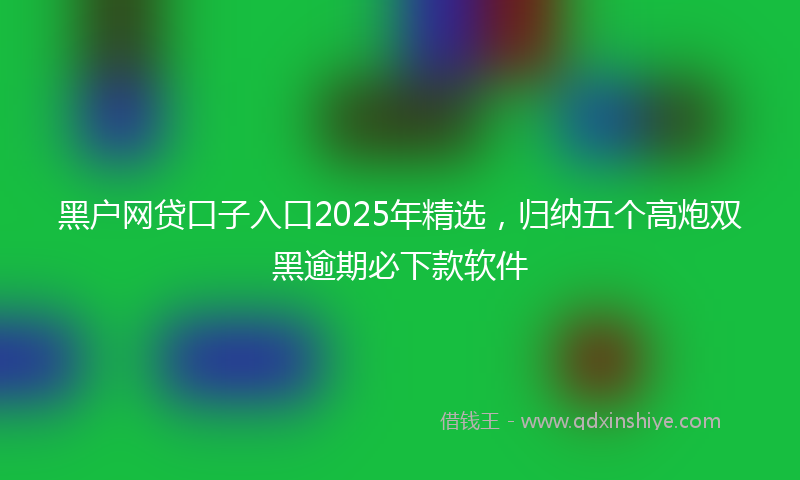 黑户网贷口子入口2025年精选，归纳五个高炮双黑逾期必下款软件