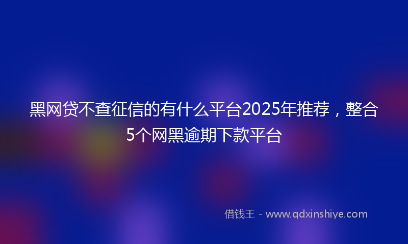 黑网贷不查征信的有什么平台2025年推荐，整合5个网黑逾期下款平台