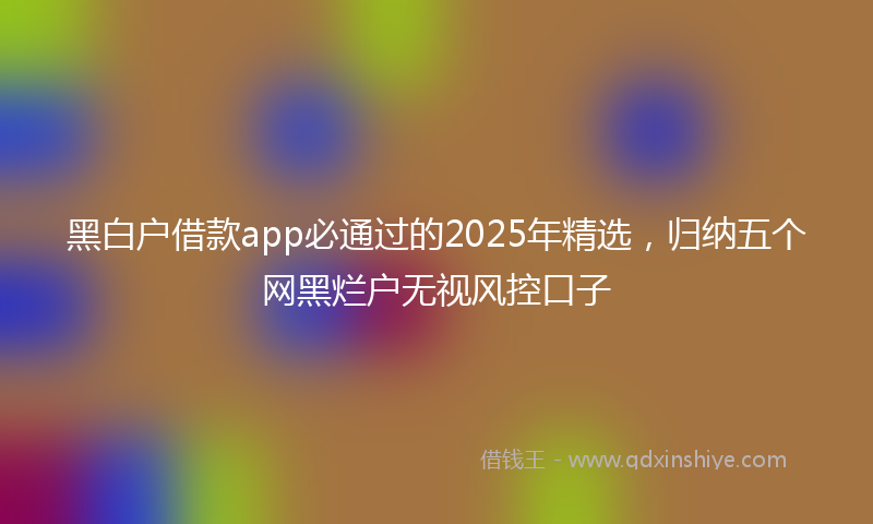 黑白户借款app必通过的2025年精选，归纳五个网黑烂户无视风控口子