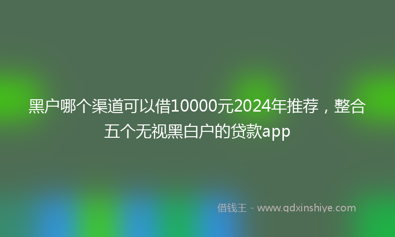 黑户哪个渠道可以借10000元2024年推荐，整合五个无视黑白户的贷款app