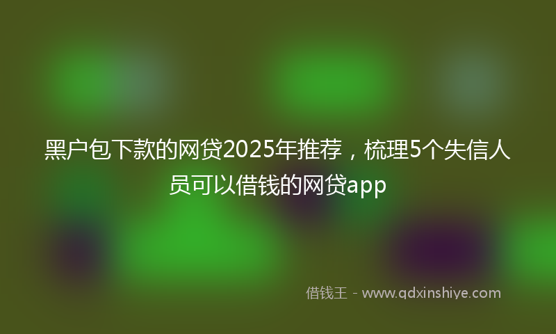 黑户包下款的网贷2025年推荐，梳理5个失信人员可以借钱的网贷app