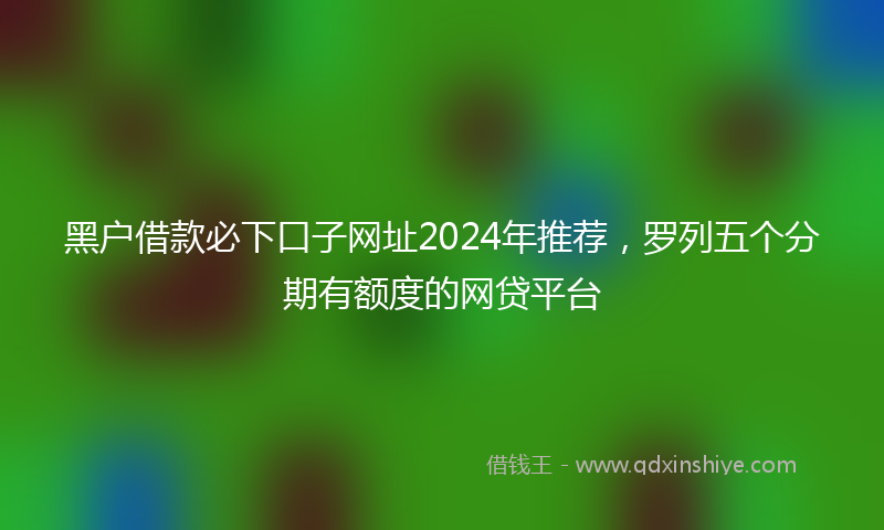 黑户借款必下口子网址2024年推荐，罗列五个分期有额度的网贷平台