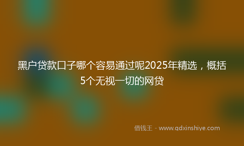 黑户贷款口子哪个容易通过呢2025年精选，概括5个无视一切的网贷