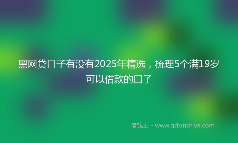 黑网贷口子有没有2025年精选，梳理5个满19岁可以借款的口子