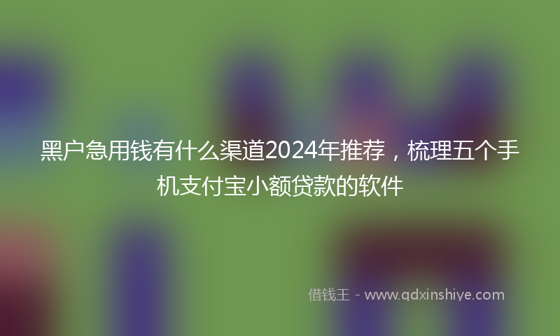 黑户急用钱有什么渠道2024年推荐，梳理五个手机支付宝小额贷款的软件