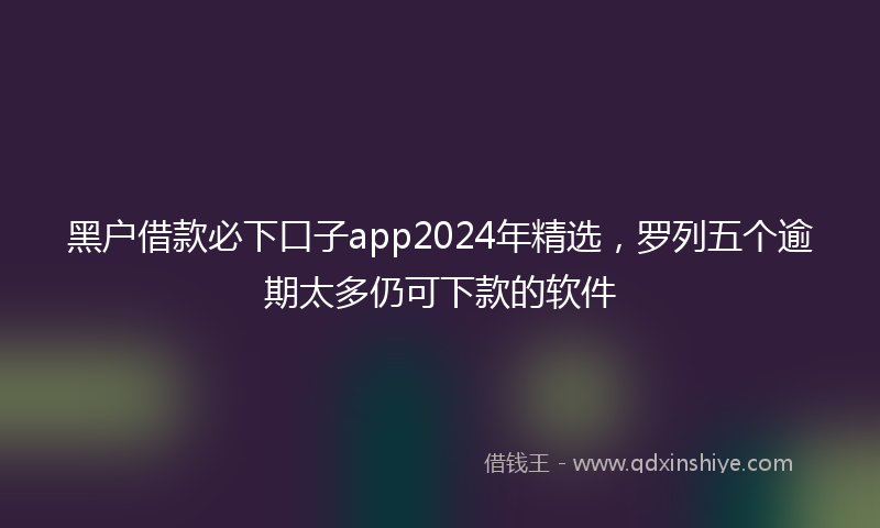 黑户借款必下口子app2024年精选，罗列五个逾期太多仍可下款的软件