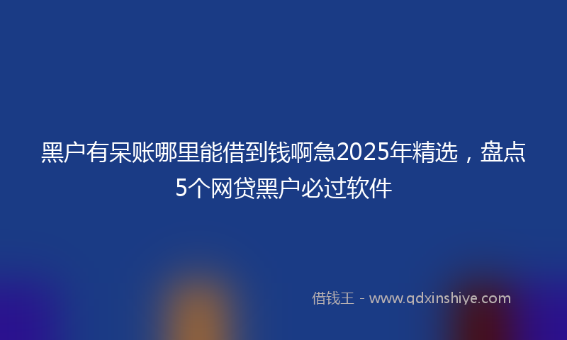 黑户有呆账哪里能借到钱啊急2025年精选，盘点5个网贷黑户必过软件