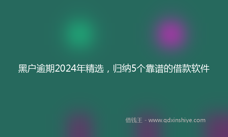 黑户逾期2024年精选，归纳5个靠谱的借款软件