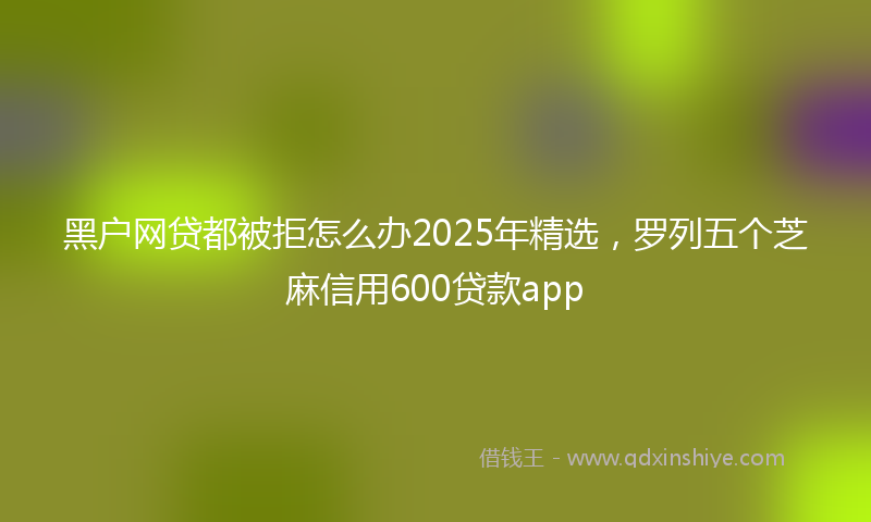 黑户网贷都被拒怎么办2025年精选，罗列五个芝麻信用600贷款app