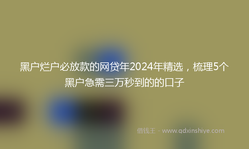 黑户烂户必放款的网贷年2024年精选，梳理5个黑户急需三万秒到的的口子