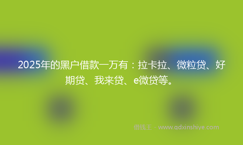 2025年的黑户借款一万有:拉卡拉、微粒贷、好期贷、我来贷、e微贷等。