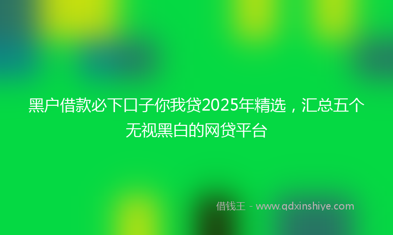 黑户借款必下口子你我贷2025年精选，汇总五个无视黑白的网贷平台