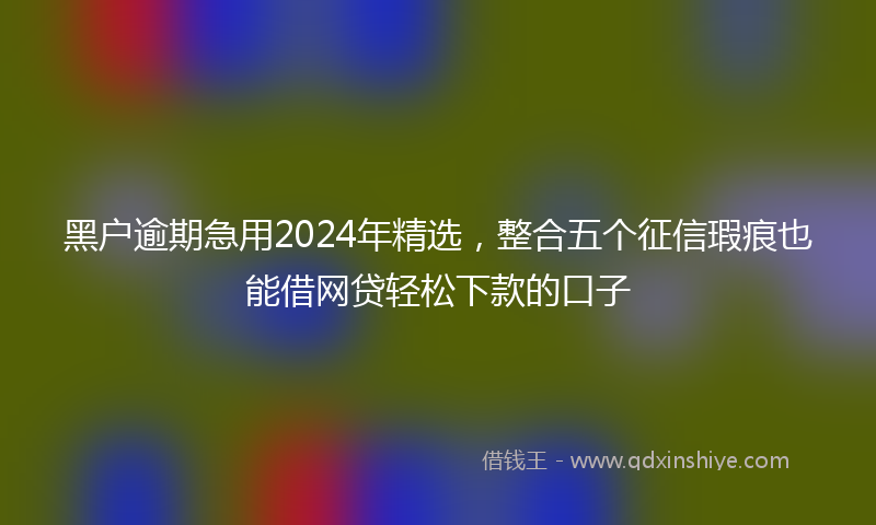 黑户逾期急用2024年精选，整合五个征信瑕疵也能借网贷轻松下款的口子