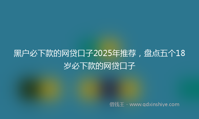 黑户必下款的网贷口子2025年推荐，盘点五个18岁必下款的网贷口子