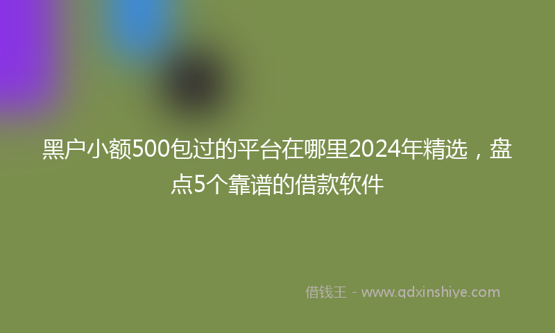 黑户小额500包过的平台在哪里2024年精选，盘点5个靠谱的借款软件