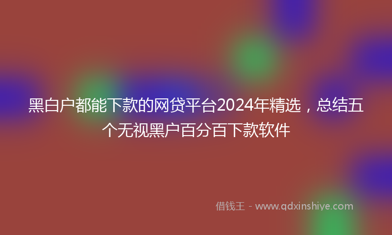 黑白户都能下款的网贷平台2024年精选，总结五个无视黑户百分百下款软件