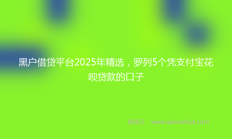 黑户借贷平台2025年精选，罗列5个凭支付宝花呗贷款的口子