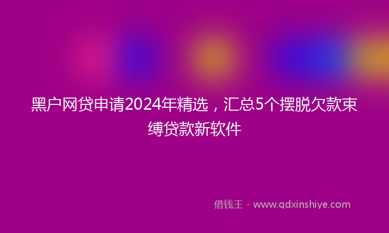 黑户网贷申请2024年精选，汇总5个摆脱欠款束缚贷款新软件