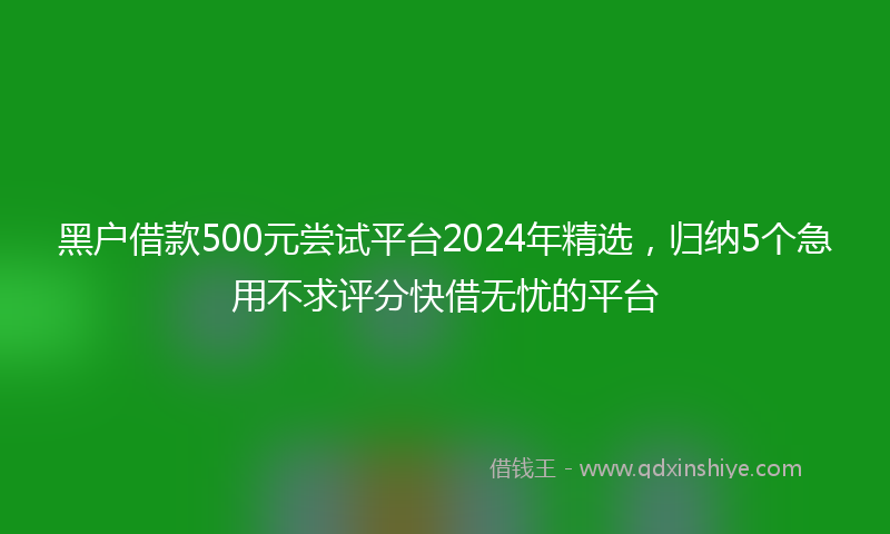 黑户借款500元尝试平台2024年精选，归纳5个急用不求评分快借无忧的平台