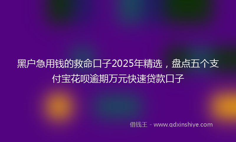 黑户急用钱的救命口子2025年精选,盘点五个支付宝花呗逾期万元快速贷款口子