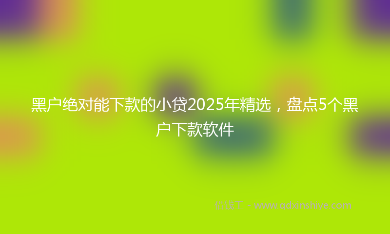 黑户绝对能下款的小贷2025年精选，盘点5个黑户下款软件