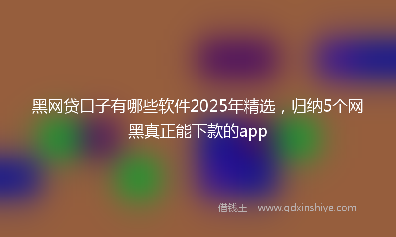 黑网贷口子有哪些软件2025年精选，归纳5个网黑真正能下款的app