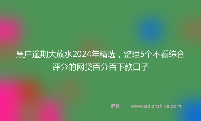 黑户逾期大放水2024年精选，整理5个不看综合评分的网贷百分百下款口子