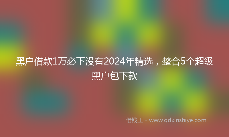 黑户借款1万必下没有2024年精选，整合5个超级黑户包下款