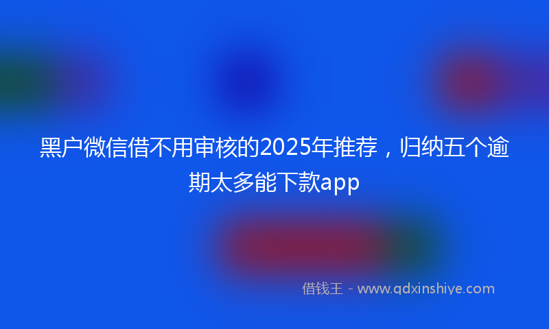 黑户微信借不用审核的2025年推荐，归纳五个逾期太多能下款app