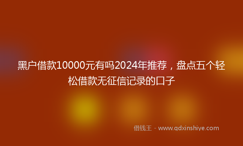 黑户借款10000元有吗2024年推荐，盘点五个轻松借款无征信记录的口子