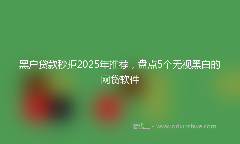 黑户贷款秒拒2025年推荐，盘点5个无视黑白的网贷软件