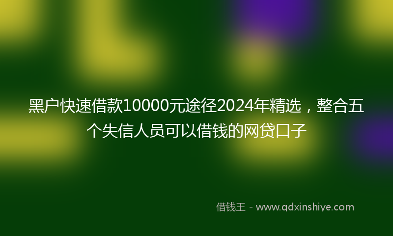 黑户快速借款10000元途径2024年精选，整合五个失信人员可以借钱的网贷口子