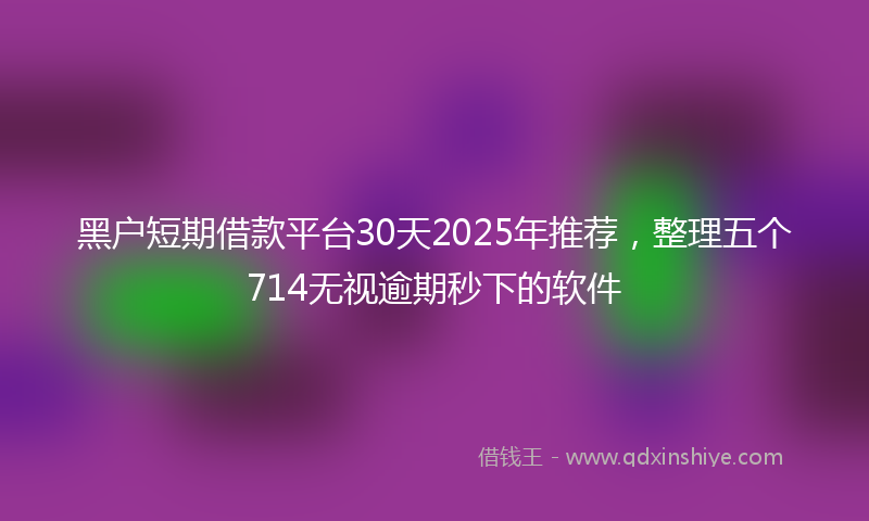 黑户短期借款平台30天2025年推荐，整理五个714无视逾期秒下的软件