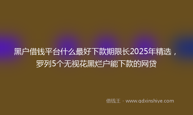 黑户借钱平台什么最好下款期限长2025年精选，罗列5个无视花黑烂户能下款的网贷