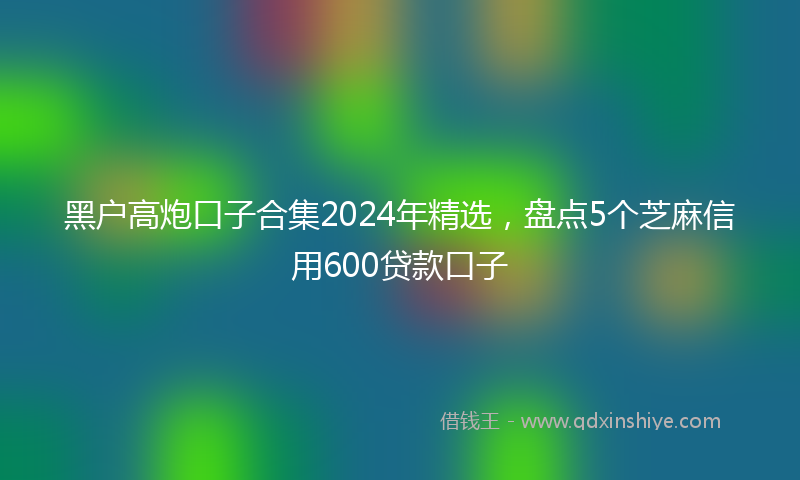 黑户高炮口子合集2024年精选，盘点5个芝麻信用600贷款口子