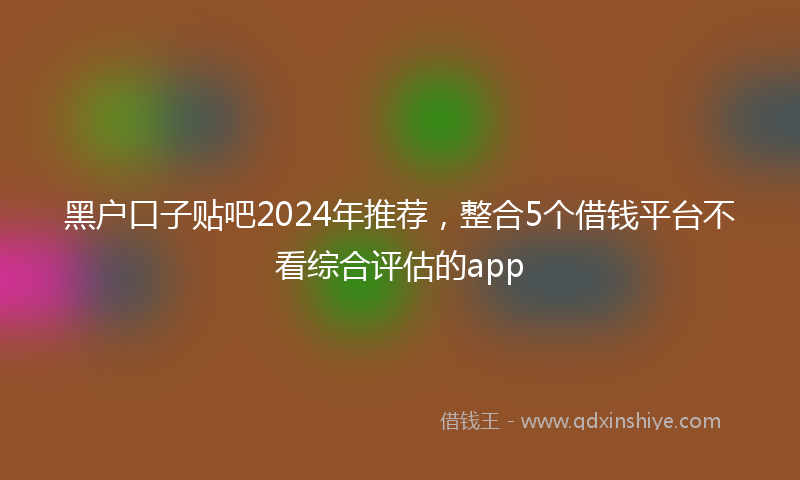 黑户口子贴吧2024年推荐，整合5个借钱平台不看综合评估的app