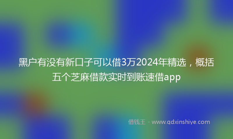 黑户有没有新口子可以借3万2024年精选，概括五个芝麻借款实时到账速借app