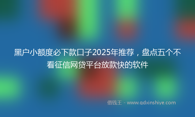 黑户小额度必下款口子2025年推荐，盘点五个不看征信网贷平台放款快的软件