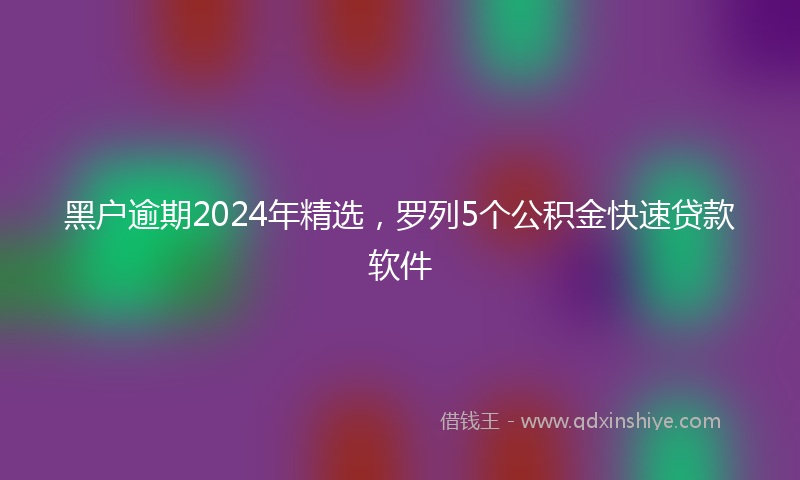 黑户逾期2024年精选，罗列5个公积金快速贷款软件
