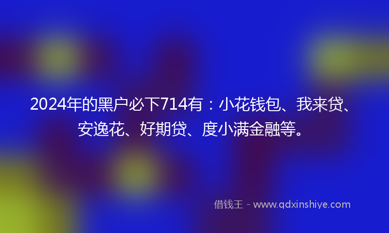 2024年的黑户必下714有：小花钱包、我来贷、安逸花、好期贷、度小满金融等。