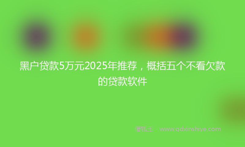黑户贷款5万元2025年推荐，概括五个不看欠款的贷款软件