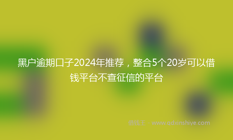 黑户逾期口子2024年推荐，整合5个20岁可以借钱平台不查征信的平台