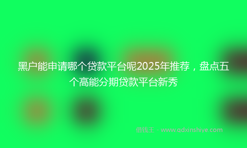 黑户能申请哪个贷款平台呢2025年推荐，盘点五个高能分期贷款平台新秀