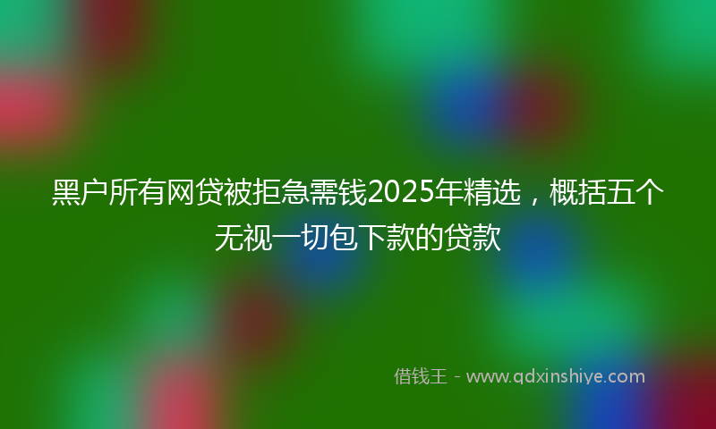 黑户所有网贷被拒急需钱2025年精选，概括五个无视一切包下款的贷款