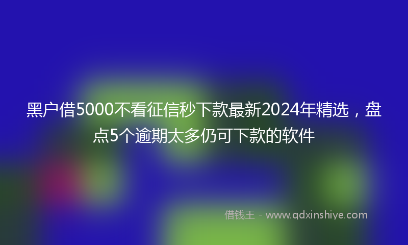黑户借5000不看征信秒下款最新2024年精选，盘点5个逾期太多仍可下款的软件