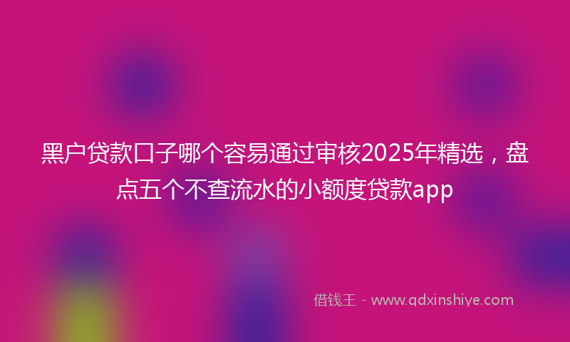 黑户贷款口子哪个容易通过审核2025年精选，盘点五个不查流水的小额度贷款app