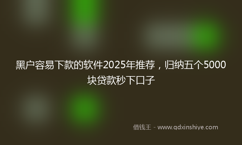 黑户容易下款的软件2025年推荐，归纳五个5000块贷款秒下口子