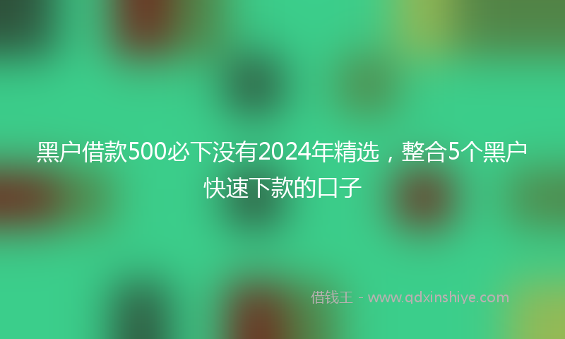 黑户借款500必下没有2024年精选，整合5个黑户快速下款的口子