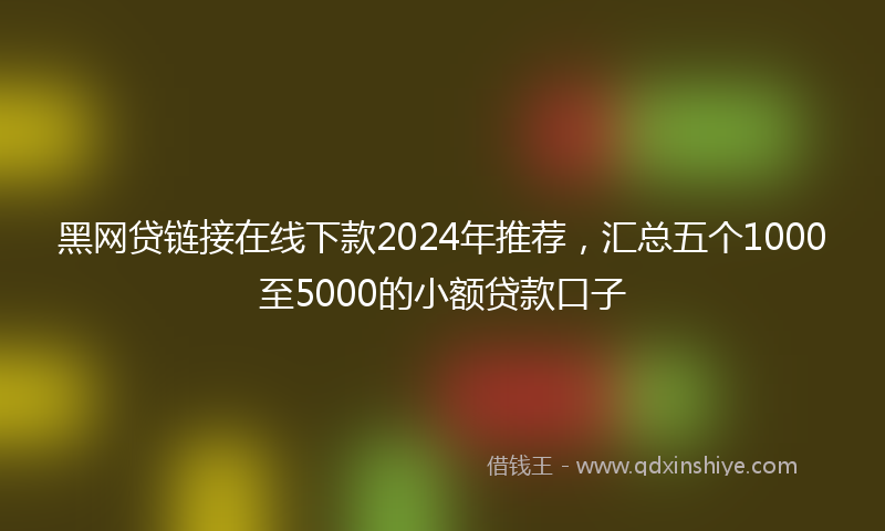 黑网贷链接在线下款2024年推荐，汇总五个1000至5000的小额贷款口子