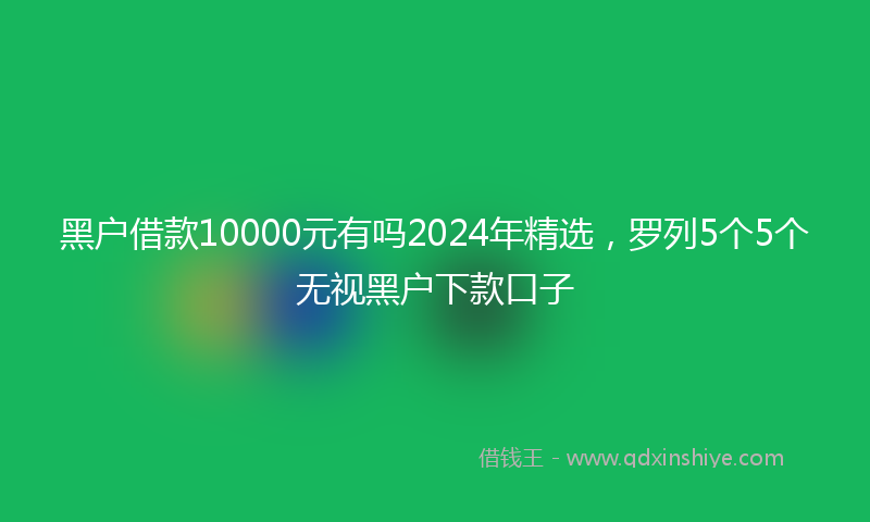 黑户借款10000元有吗2024年精选，罗列5个5个无视黑户下款口子